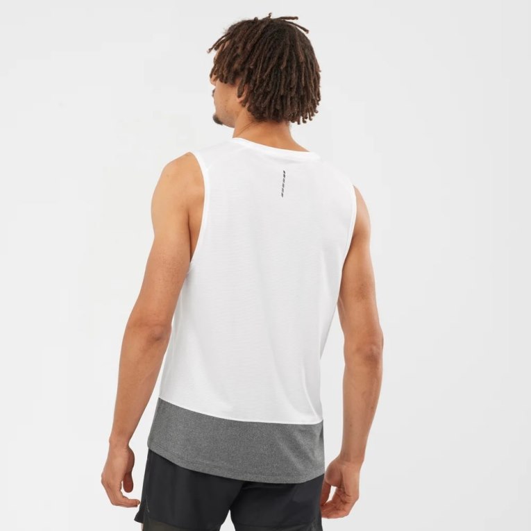 Tank Top Salomon Cross Run Hombre Blancos Grises | MX QIVS478